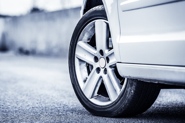 Car Tyre On Tarmac Jpg